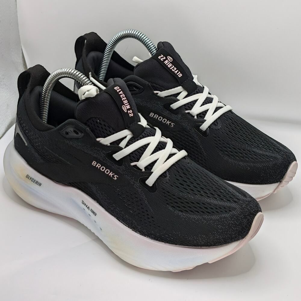 Brooks Glycerin 22 Black Orchid Ice White Womens 8 Medium B UK 6 Running Shoes